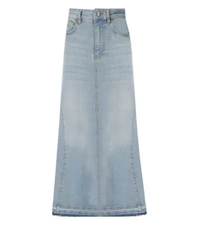 Ganni Light Blue Denim Skirt In Blue