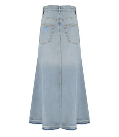 Ganni Light Blue Denim Skirt In Blue