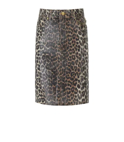 Ganni Denim Animalier Skirt