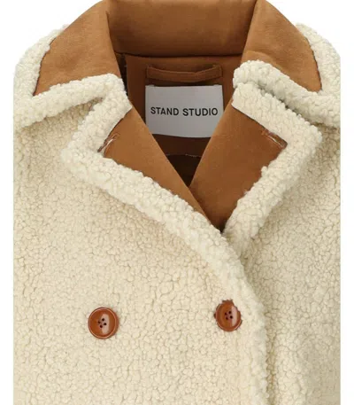 Stand Studio Chloe Ecru Double-breasted Jacket In Neutral