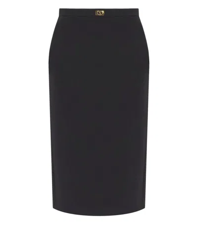 Elisabetta Franchi Black Skirt With Logo In Black