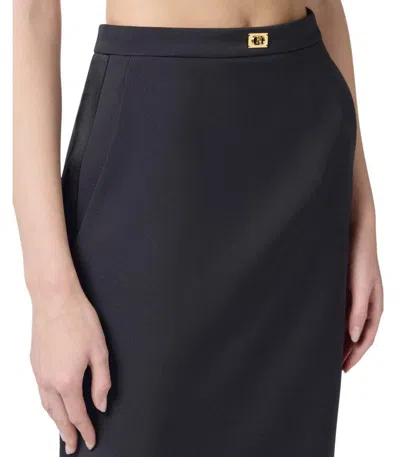 Elisabetta Franchi Black Skirt With Logo In Black