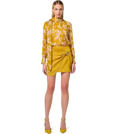 Elisabetta Franchi Curry Wrap Skirt In Green