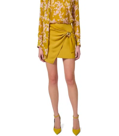 Elisabetta Franchi Curry Wrap Skirt In Green