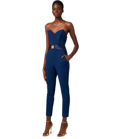 Elisabetta Franchi Sweetheart Neckline Jumpsuit With Jewel Detailing And Silhouette
