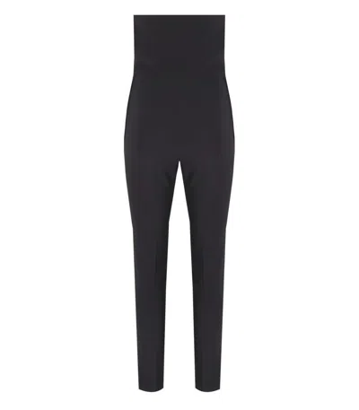 Elisabetta Franchi Strapless Jumpsuit With Macro-bow In Black