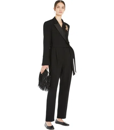 Weekend Max Mara Baviera Black Wrap Jumpsuit