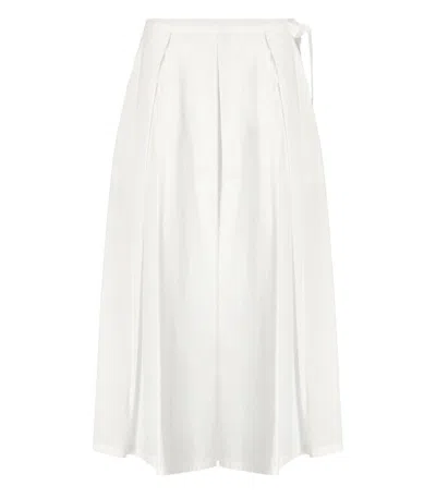 Weekend Max Mara Folk White Midi Skirt In Yellow