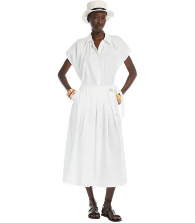 Weekend Max Mara Folk White Midi Skirt In Yellow