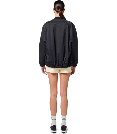 Elisabetta Franchi Black Jacquard Bomber Jacket In Black