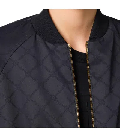 Elisabetta Franchi Black Jacquard Bomber Jacket In Black