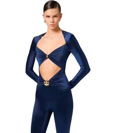 Elisabetta Franchi Oltremare Jumpsuit With Maxi Bow