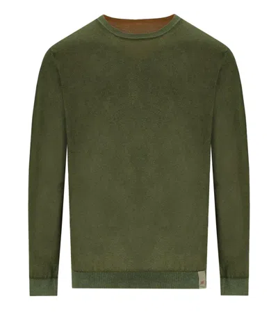 Bob Bart Military Orange Reversible Crewneck Pullover In Green