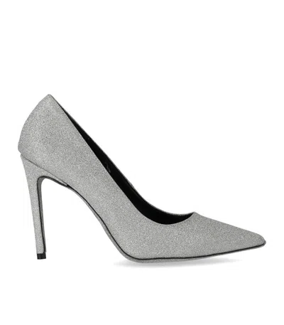 Ncub Gaba Silver Glitter Pump In Silver