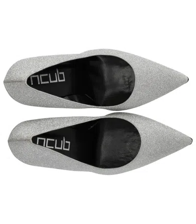 Ncub Gaba Silver Glitter Pump In Silver