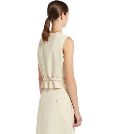 Weekend Max Mara Pace Ivory Vest In Neutral