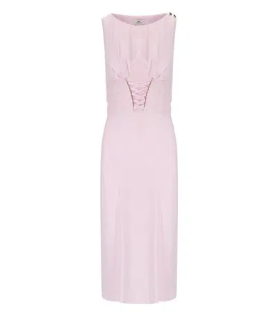 Elisabetta Franchi Quarzo Midi Dress In Pink