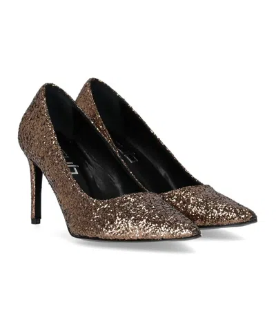 Ncub Bit Bronze Glitter Pump In Gold