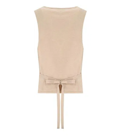 Federica Tosi Ecru Vest With Bow