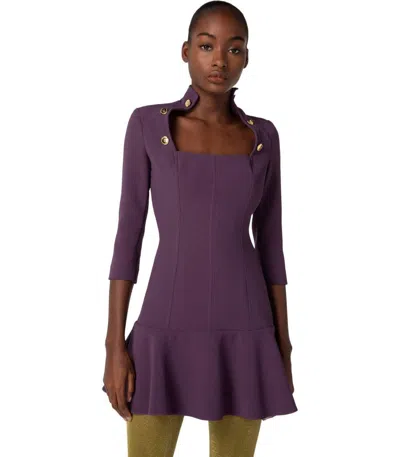 Elisabetta Franchi Purple Dress With Buttons