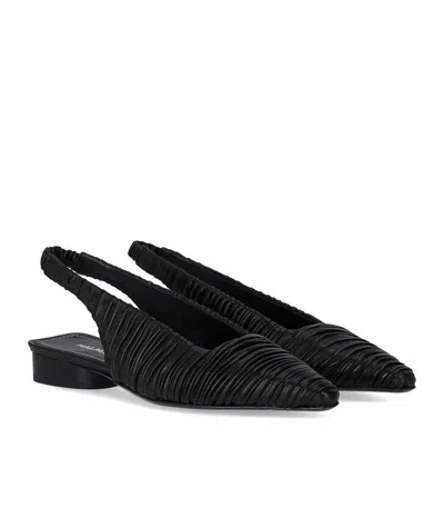 Halmanera Fold Black Slingback Ballet Flat Shoe In Black