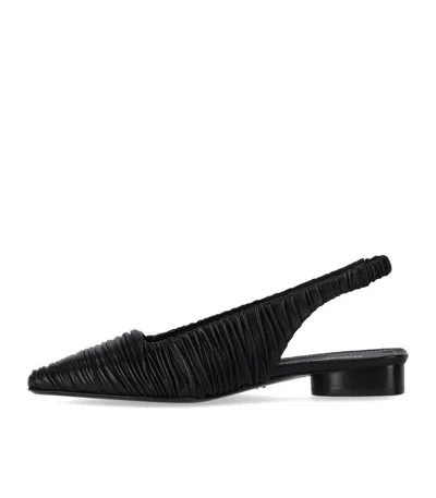 Halmanera Fold Black Slingback Ballet Flat Shoe In Black