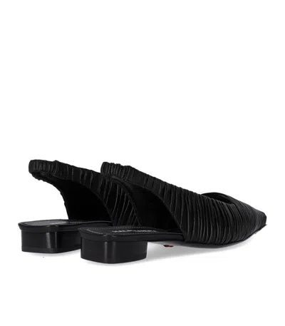 Halmanera Fold Black Slingback Ballet Flat Shoe In Black