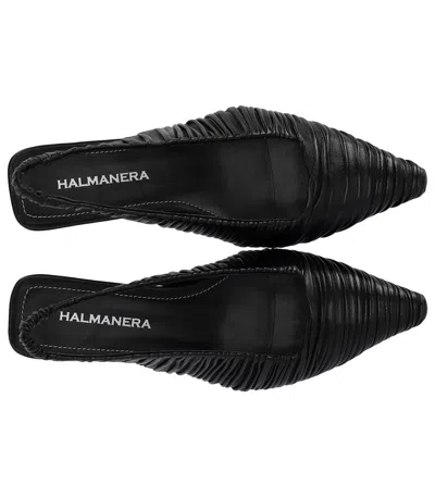 Halmanera Fold Black Slingback Ballet Flat Shoe In Black