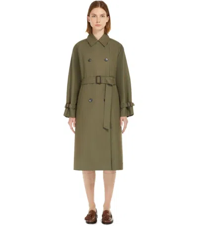 Weekend Max Mara Canasta Kaki Trench In Green