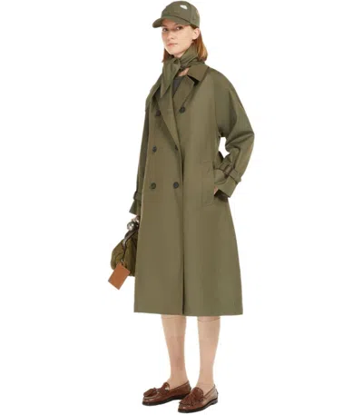 Weekend Max Mara Canasta Kaki Trench In Green