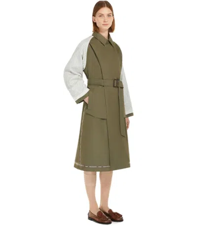 Weekend Max Mara Canasta Kaki Trench In Green