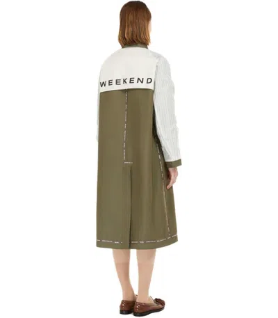 Weekend Max Mara Canasta Kaki Trench In Green
