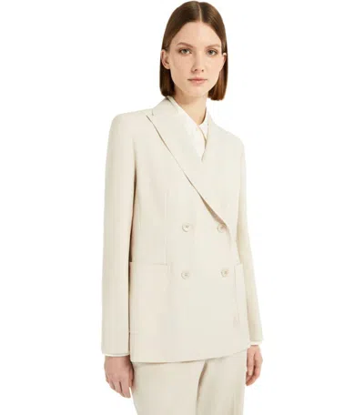 Weekend Max Mara Nervoso Sabbia Double-breasted Blazer In White