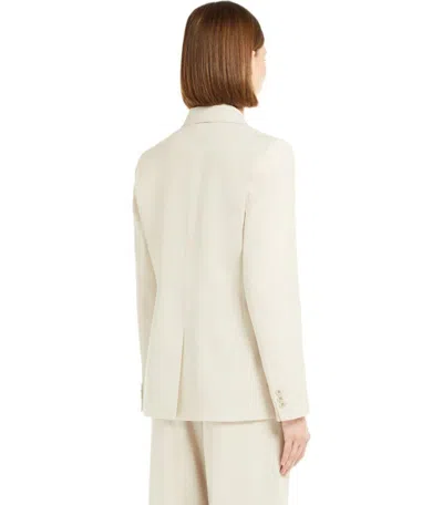 Weekend Max Mara Nervoso Sabbia Double-breasted Blazer In White