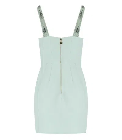 Elisabetta Franchi Embellished Sleeveless Mini Dress In Blue