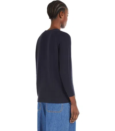 Weekend Max Mara Linz Navy Blue Crewneck Sweater In Blue