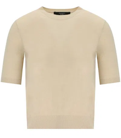 Weekend Max Mara Two-piece Combination Wool And Cashmere Knitted Sweater In Neutral