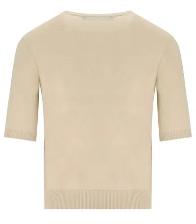 Weekend Max Mara Two-piece Combination Wool And Cashmere Knitted Sweater In Neutral