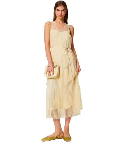 Twinset Vanilla Long Pleated Dress