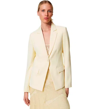 Twinset Vanille Crepe Single Breasted Blazer