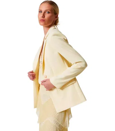 Twinset Vanille Crepe Single Breasted Blazer