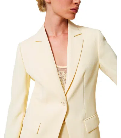 Twinset Vanille Crepe Single Breasted Blazer