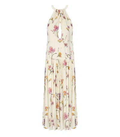 Twinset Madreperla Floral Long Dress In Neutral