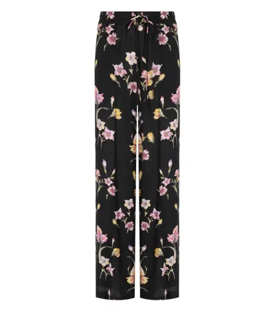Twinset Black Floral Wide Leg Trousers