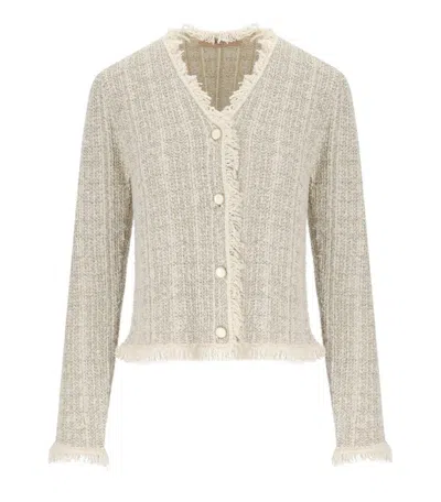 Twinset Twin-set Jacquard Lurex Gold Knitted Jacket