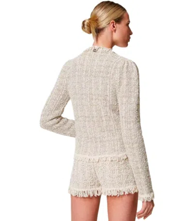 Twinset Twin-set Jacquard Lurex Gold Knitted Jacket