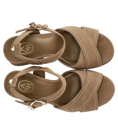 Ash Melany Beige Heeled Sandal In Brown