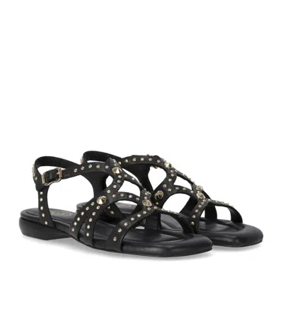 Ash Ruby Black Flat Sandal In Black