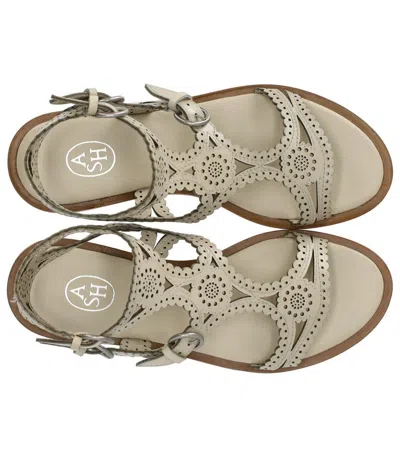 Ash Paprika Talc Flat Sandal In Neutral