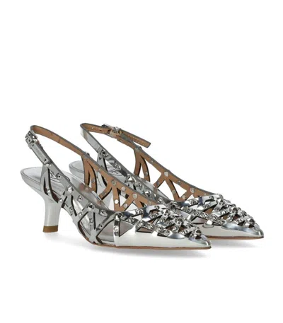 Ash Bizarre Silver Slingback Pump In Gray